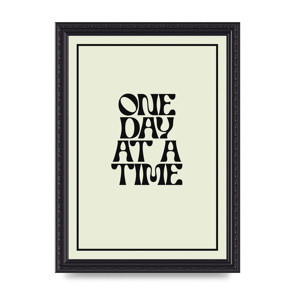 One Day At A Time Quote" Wall Art - A4 framed