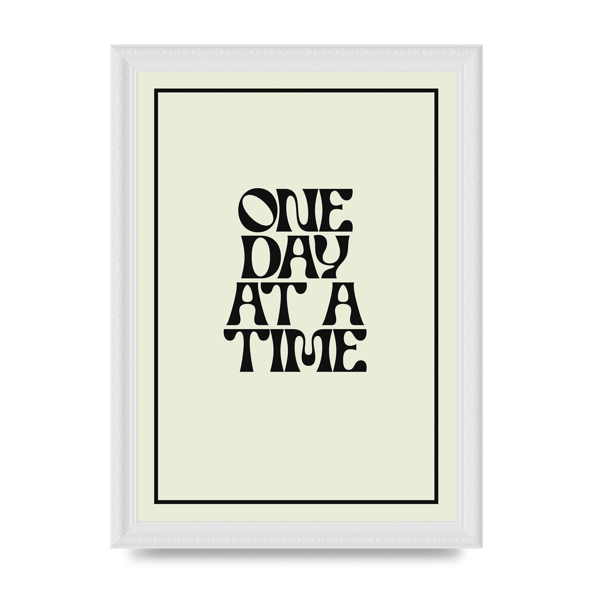 One Day At A Time Quote" Wall Art - A4 framed