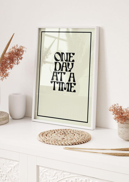 One Day At A Time Quote" Wall Art - hall 1