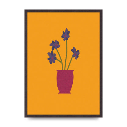 Crude Child Flowers Drawing Printed Poster - A2 framed