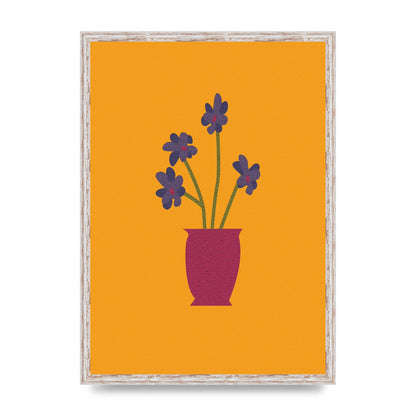 Crude Child Flowers Drawing Printed Poster - A2 framed