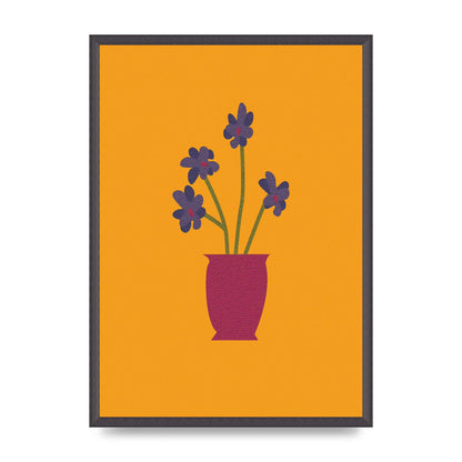 Crude Child Flowers Drawing Printed Poster - A2 framed