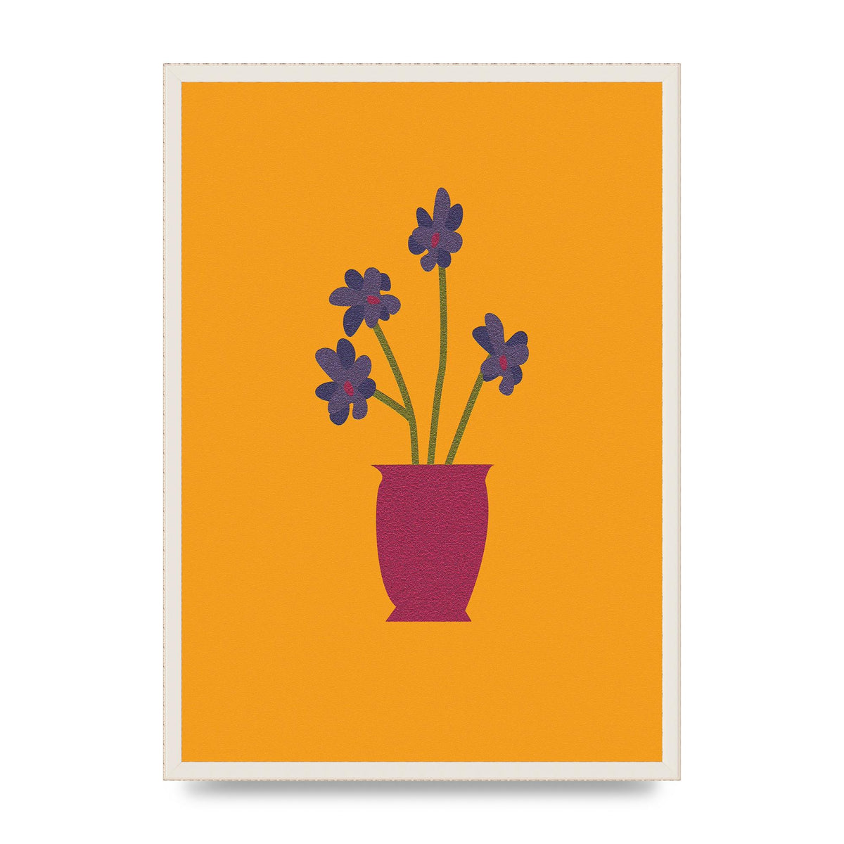 Crude Child Flowers Drawing Printed Poster - A2 framed
