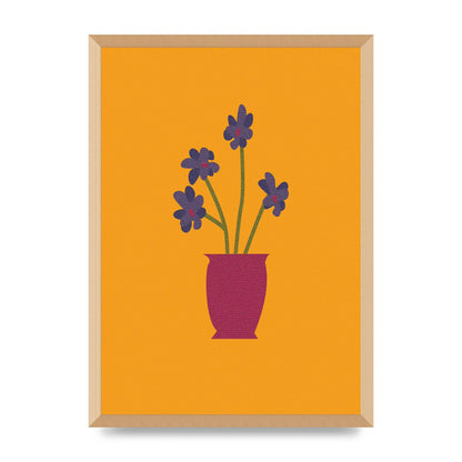 Crude Child Flowers Drawing Printed Poster - A2 framed