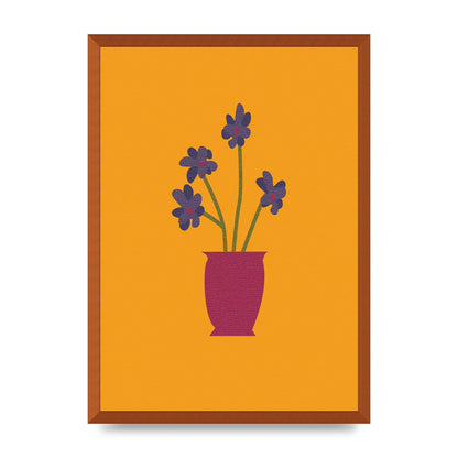 Crude Child Flowers Drawing Printed Poster - A2 framed