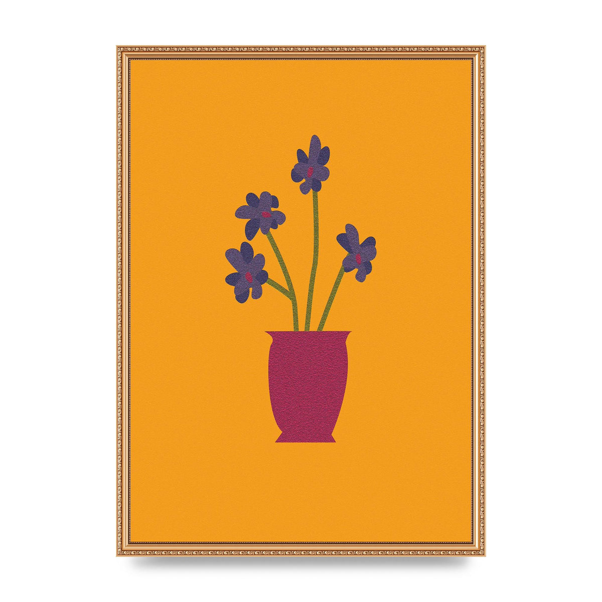 Crude Child Flowers Drawing Printed Poster - A2 framed