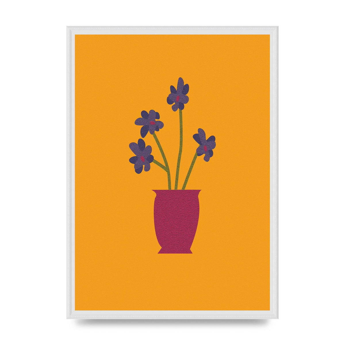 Crude Child Flowers Drawing Printed Poster - A2 framed