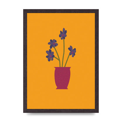 Crude Child Flowers Drawing Printed Poster - A3 framed