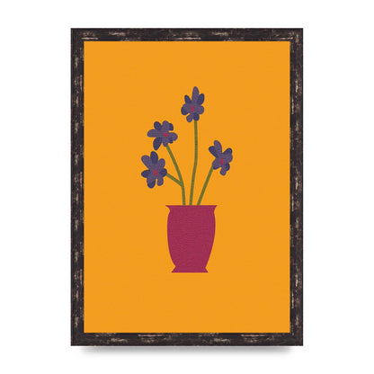 Crude Child Flowers Drawing Printed Poster - A3 framed