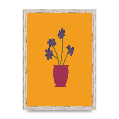 Crude Child Flowers Drawing Printed Poster - A3 framed