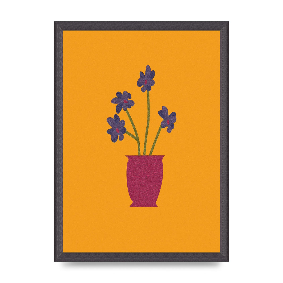 Crude Child Flowers Drawing Printed Poster - A3 framed
