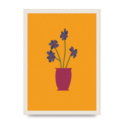 Crude Child Flowers Drawing Printed Poster - A3 framed