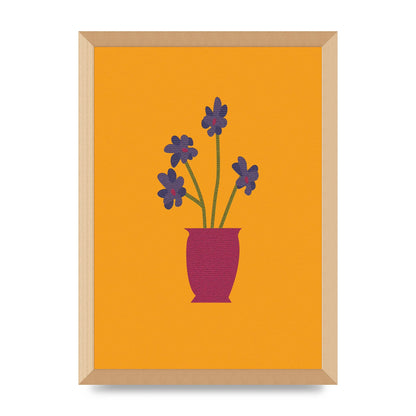 Crude Child Flowers Drawing Printed Poster - A3 framed