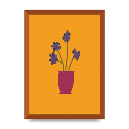 Crude Child Flowers Drawing Printed Poster - A3 framed