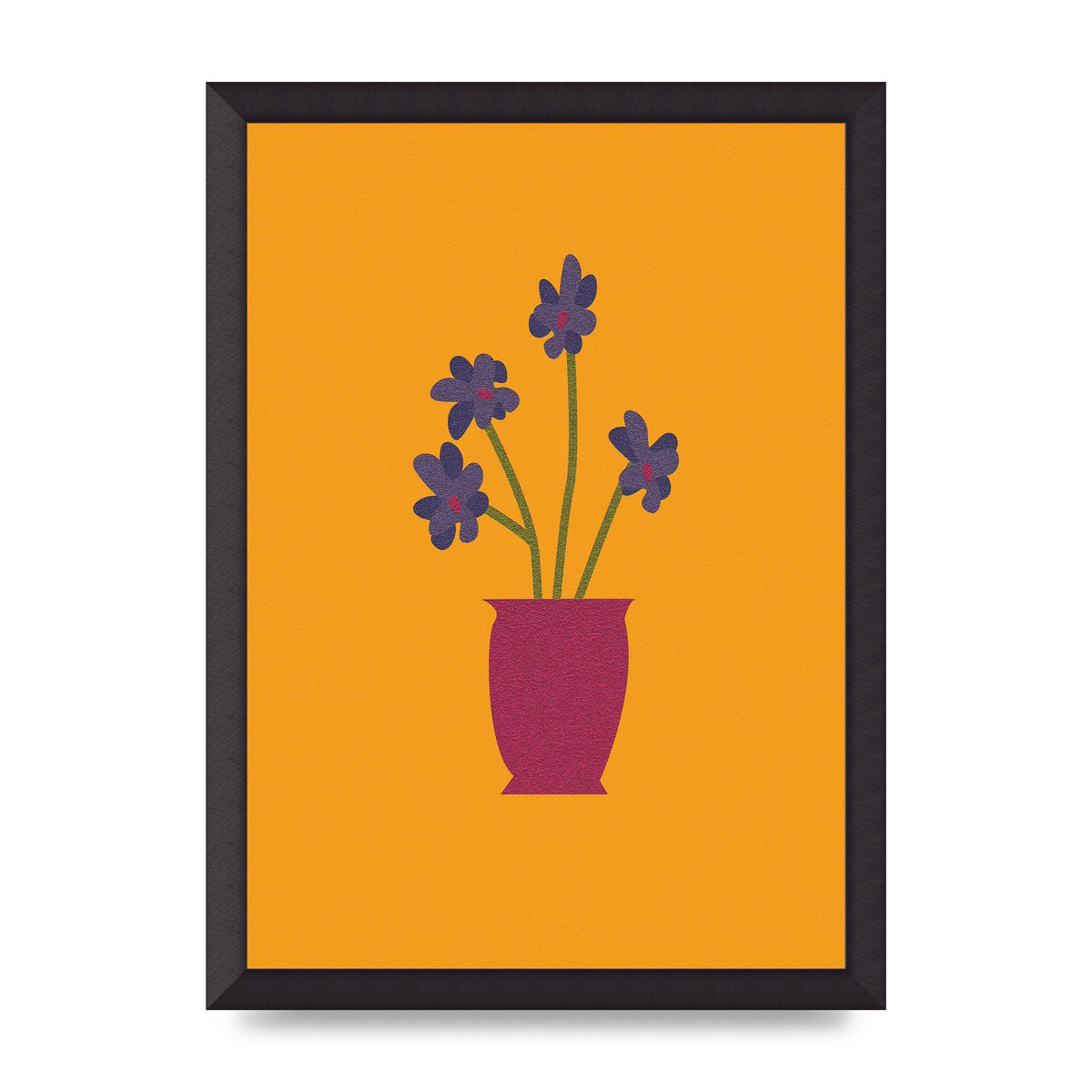 Crude Child Flowers Drawing Printed Poster - A3 framed
