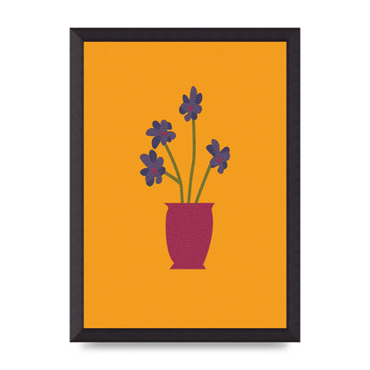 Crude Child Flowers Drawing Printed Poster - A3 framed