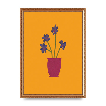 Crude Child Flowers Drawing Printed Poster - A3 framed