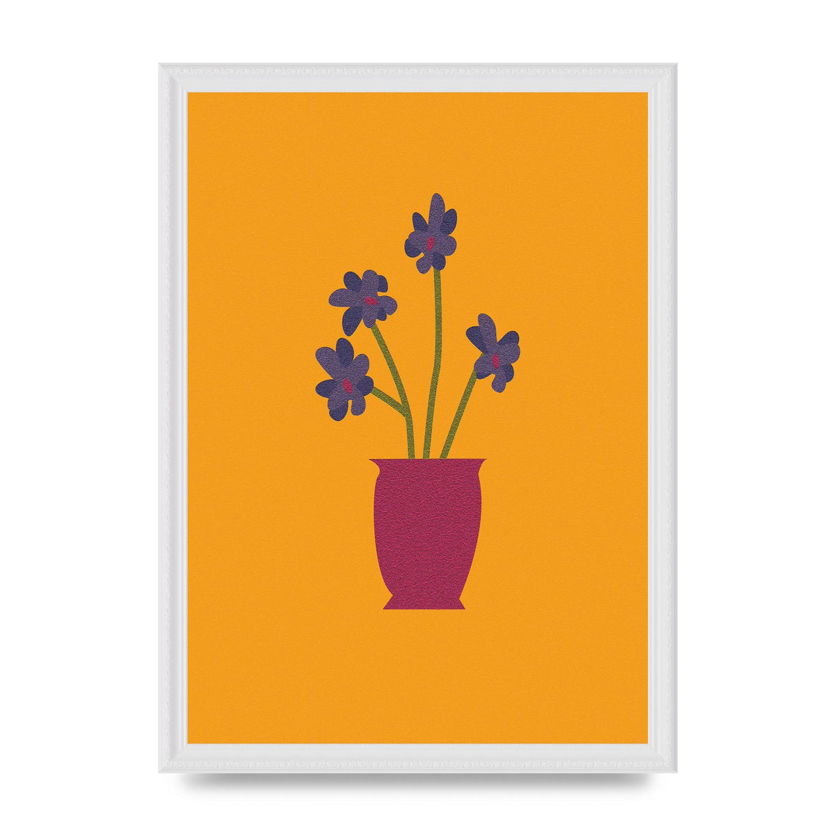 Crude Child Flowers Drawing Printed Poster - A3 framed