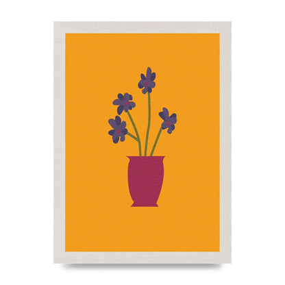 Crude Child Flowers Drawing Printed Poster - A4 framed