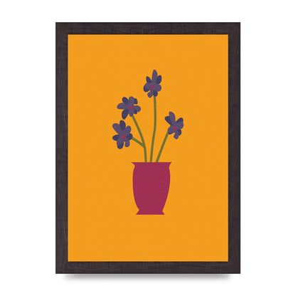 Crude Child Flowers Drawing Printed Poster - A4 framed