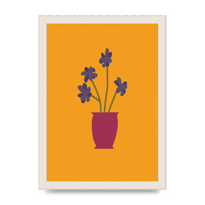Crude Child Flowers Drawing Printed Poster - A4 framed