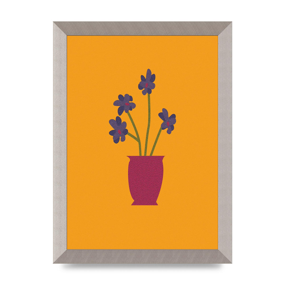 Crude Child Flowers Drawing Printed Poster - A4 framed