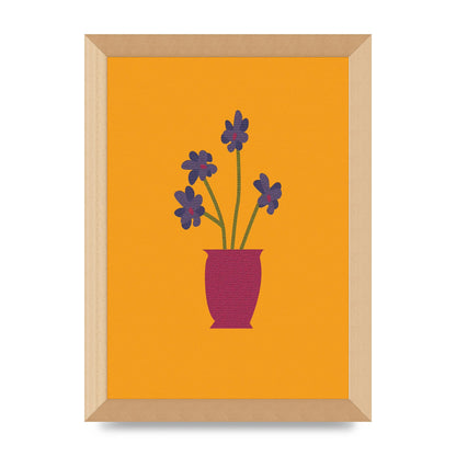 Crude Child Flowers Drawing Printed Poster - A4 framed