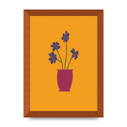 Crude Child Flowers Drawing Printed Poster - A4 framed
