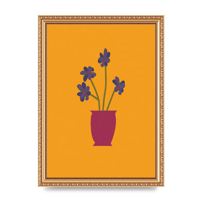 Crude Child Flowers Drawing Printed Poster - A4 framed
