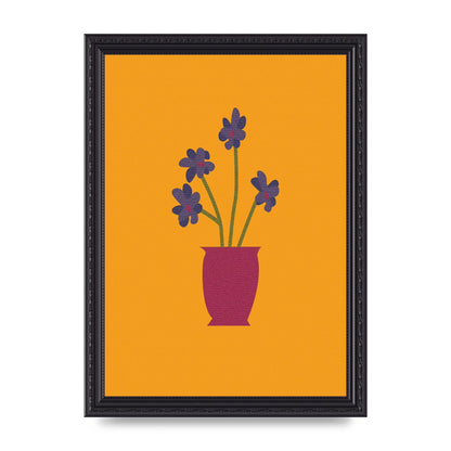 Crude Child Flowers Drawing Printed Poster - A4 framed