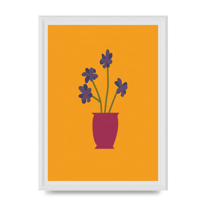 Crude Child Flowers Drawing Printed Poster - A4 framed