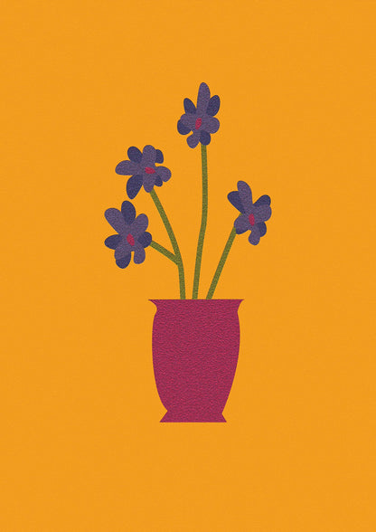 Crude Child Flowers Drawing Printed Poster - detail