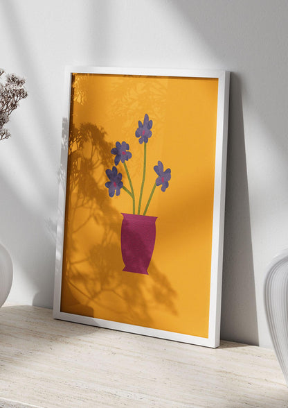 Crude Child Flowers Drawing Printed Poster - living room 2