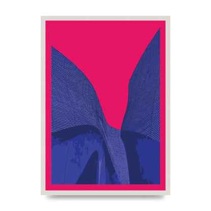 Architecture Fluro Pink Wall Art - A2 framed