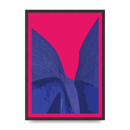Architecture Fluro Pink Wall Art - A2 framed