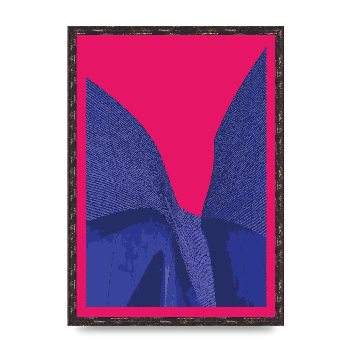 Architecture Fluro Pink Wall Art - A2 framed