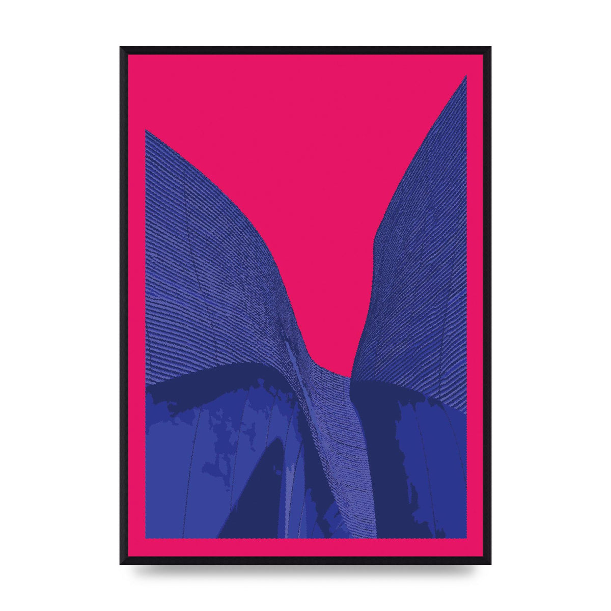 Architecture Fluro Pink Wall Art - A2 framed