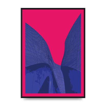 Architecture Fluro Pink Wall Art - A2 framed