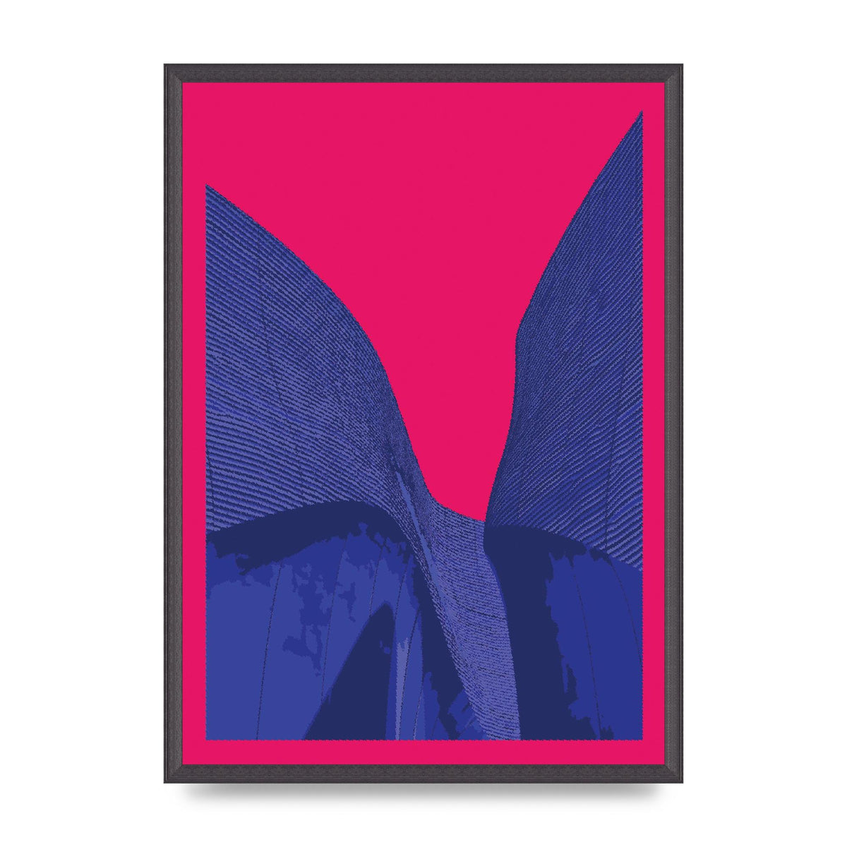 Architecture Fluro Pink Wall Art - A2 framed