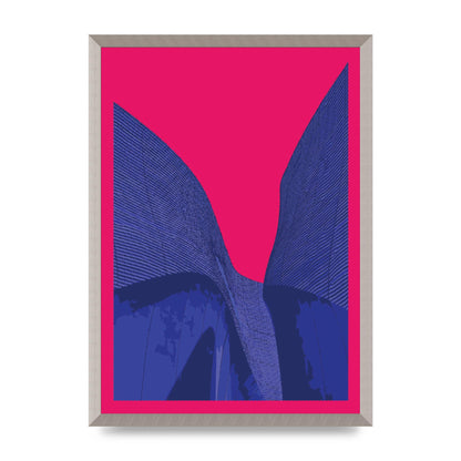 Architecture Fluro Pink Wall Art - A2 framed