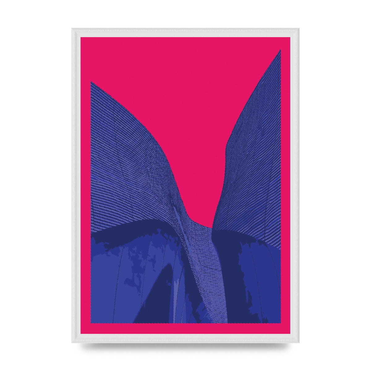 Architecture Fluro Pink Wall Art - A2 framed