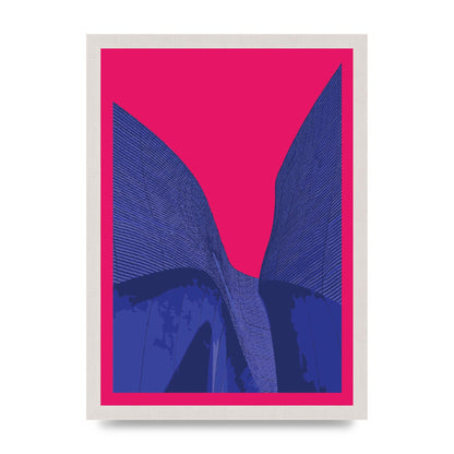 Architecture Fluro Pink Wall Art - A3 framed