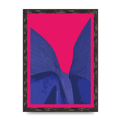 Architecture Fluro Pink Wall Art - A3 framed
