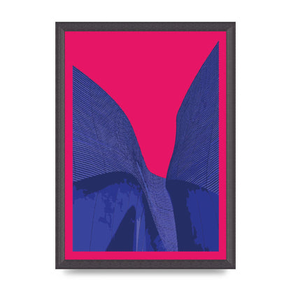 Architecture Fluro Pink Wall Art - A3 framed