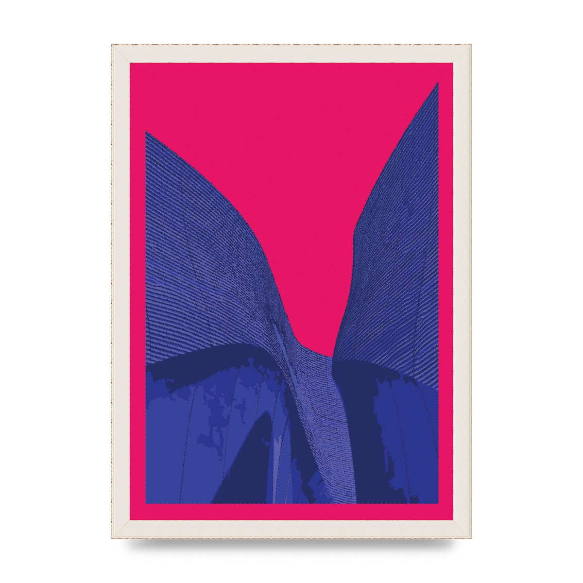 Architecture Fluro Pink Wall Art - A3 framed