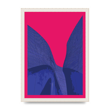 Architecture Fluro Pink Wall Art - A3 framed
