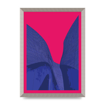 Architecture Fluro Pink Wall Art - A3 framed