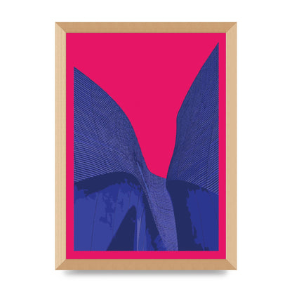 Architecture Fluro Pink Wall Art - A3 framed