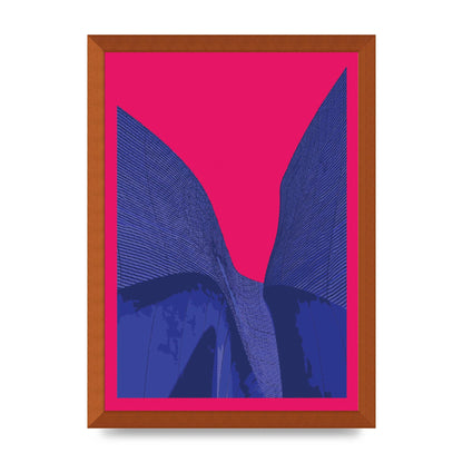 Architecture Fluro Pink Wall Art - A3 framed