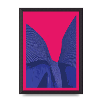 Architecture Fluro Pink Wall Art - A3 framed